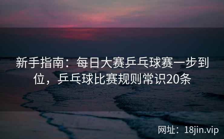 新手指南：每日大赛乒乓球赛一步到位，乒乓球比赛规则常识20条
