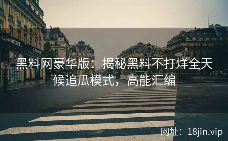 黑料网豪华版：揭秘黑料不打烊全天候追瓜模式，高能汇编